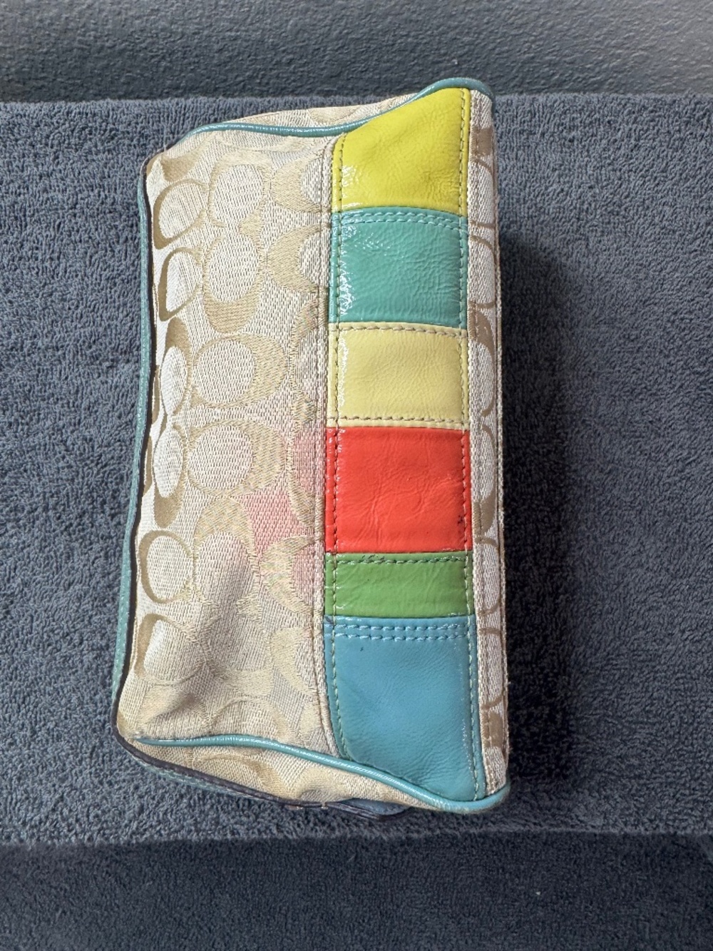 Coach signature Canvas and colorblock cosmetic bag Y2K season